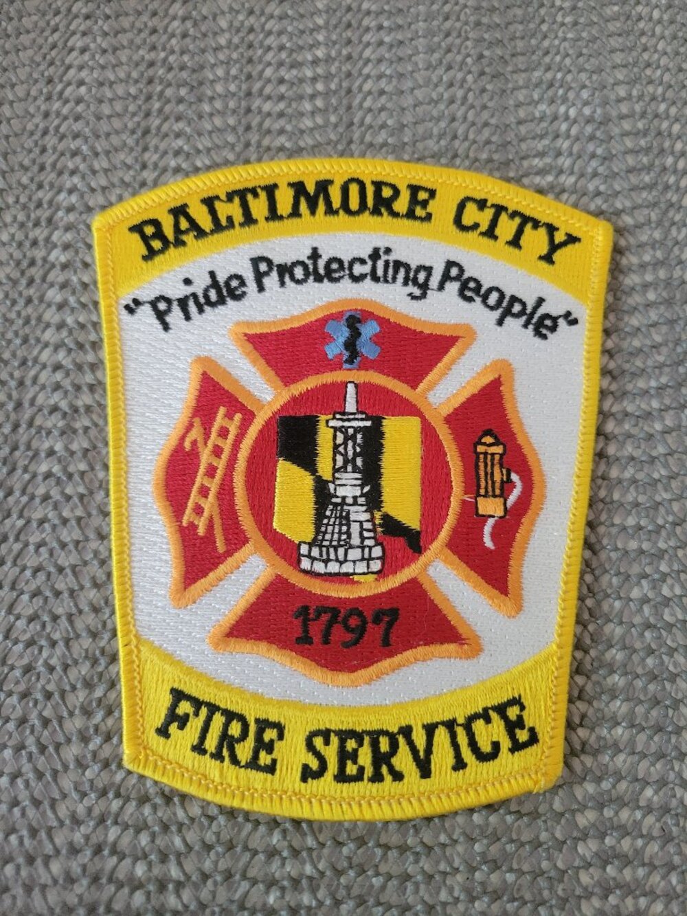 BALTIMORE CITY MARYLAND FIRE SERVICE 1797 "Pride Protecting People" Patch MD